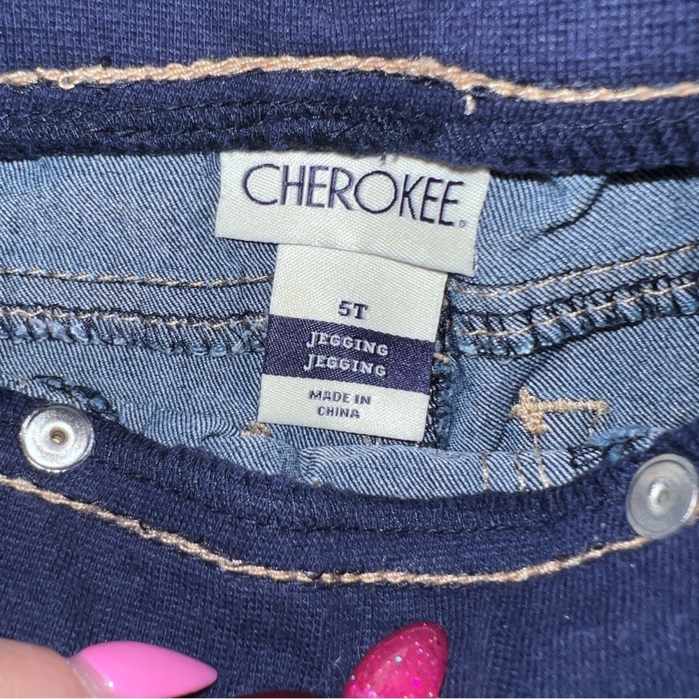 Cherokee Dark‎ Blue Jeggings Girls Size 5T - Picture 6 of 11